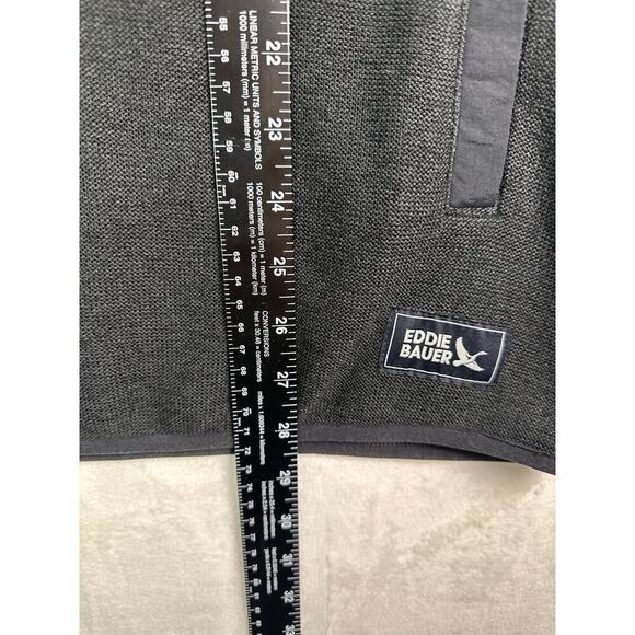 EDDIE BAUER Men's Sweater Fleece Classic Fit Pullover Size Med Heather Black - Picture 13 of 15